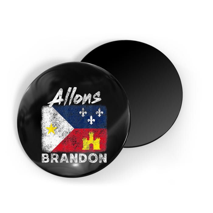 Allons Brandon Louisiana Acadiana Flag Distressed Effect Magnet