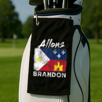 Allons Brandon Louisiana Acadiana Flag Distressed Effect Golf Towel