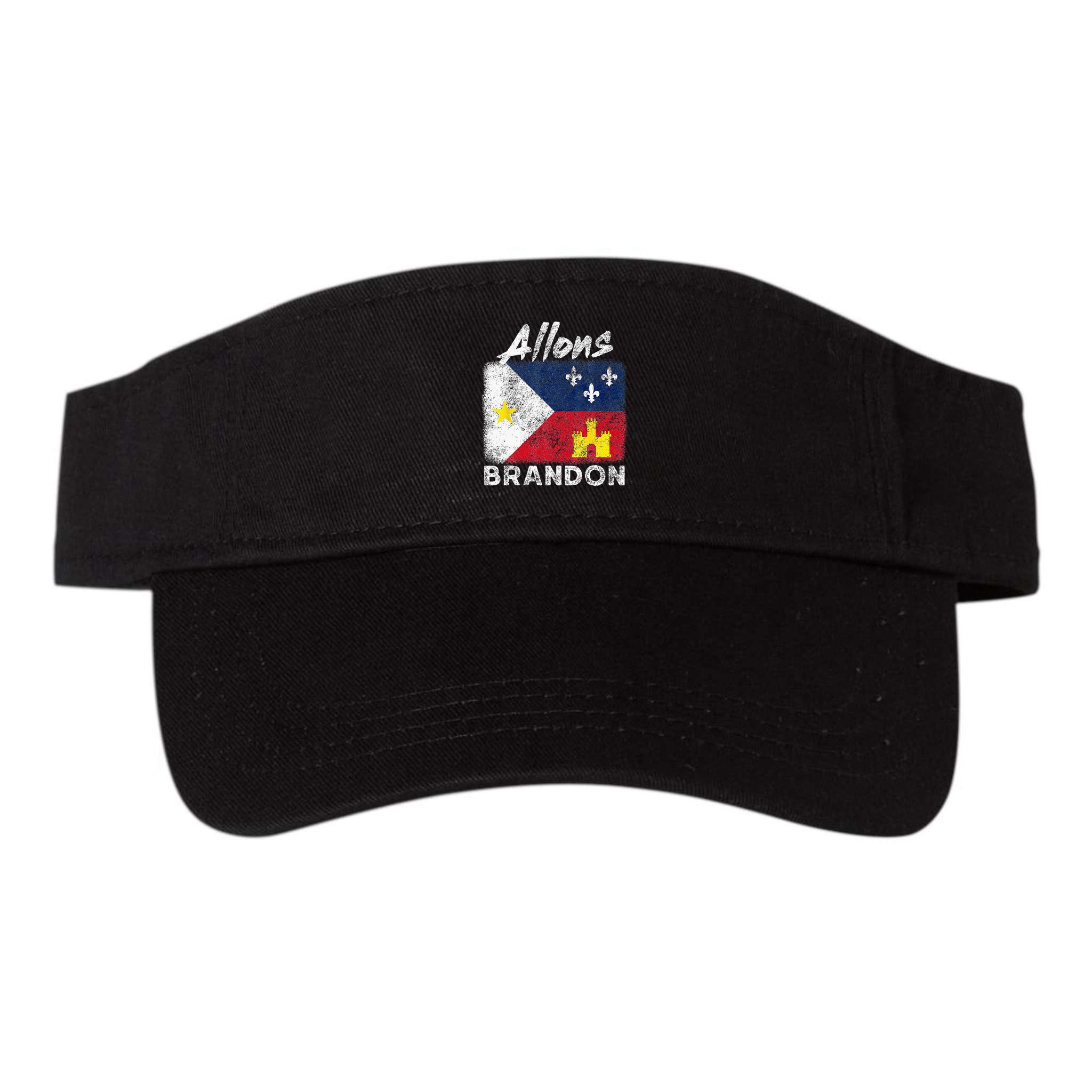 Allons Brandon Louisiana Acadiana Flag Distressed Effect Visor