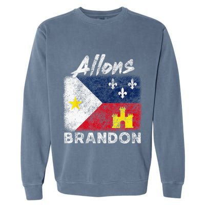 Allons Brandon Louisiana Acadiana Flag Distressed Effect Garment-Dyed Sweatshirt