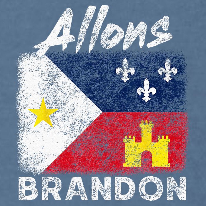 Allons Brandon Louisiana Acadiana Flag Distressed Effect Garment-Dyed Sweatshirt