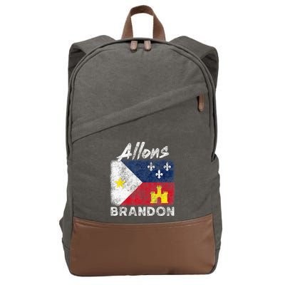 Allons Brandon Louisiana Acadiana Flag Distressed Effect Cotton Canvas Backpack