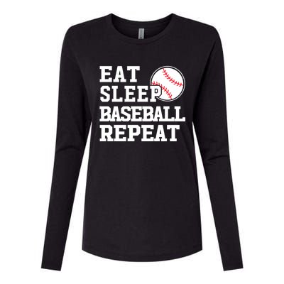 Awesome Baseball Lovers Meaningful Gift Eat Sleep Baseball Repeat Gift Womens Cotton Relaxed Long Sleeve T-Shirt