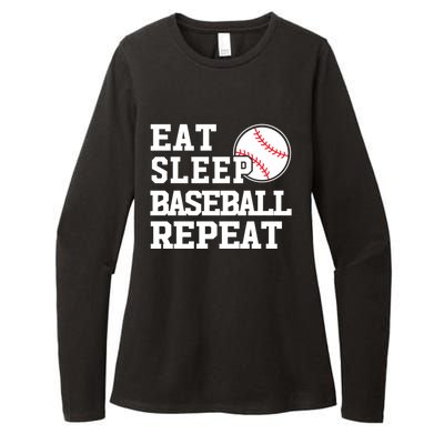 Awesome Baseball Lovers Meaningful Gift Eat Sleep Baseball Repeat Gift Womens CVC Long Sleeve Shirt