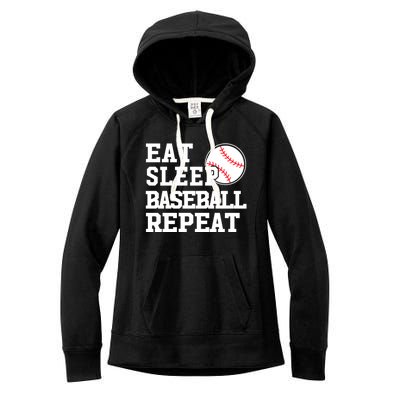 Awesome Baseball Lovers Meaningful Gift Eat Sleep Baseball Repeat Gift Women's Fleece Hoodie