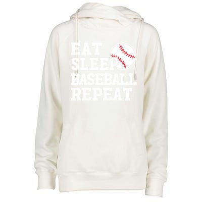 Awesome Baseball Lovers Meaningful Gift Eat Sleep Baseball Repeat Gift Womens Funnel Neck Pullover Hood