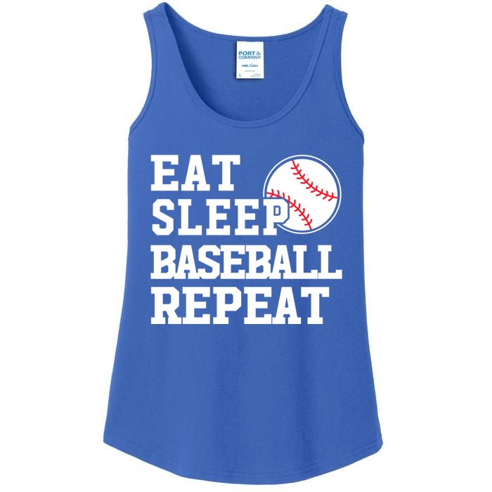 Awesome Baseball Lovers Meaningful Gift Eat Sleep Baseball Repeat Gift Ladies Essential Tank