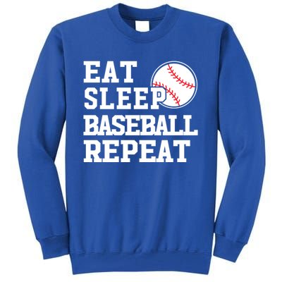 Awesome Baseball Lovers Meaningful Gift Eat Sleep Baseball Repeat Gift Tall Sweatshirt