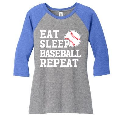 Awesome Baseball Lovers Meaningful Gift Eat Sleep Baseball Repeat Gift Women's Tri-Blend 3/4-Sleeve Raglan Shirt