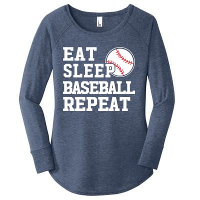 Awesome Baseball Lovers Meaningful Gift Eat Sleep Baseball Repeat Gift Women's Perfect Tri Tunic Long Sleeve Shirt