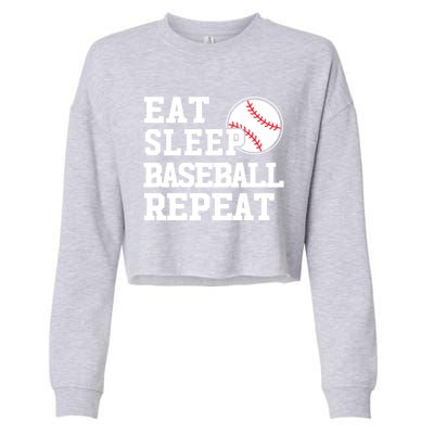 Awesome Baseball Lovers Meaningful Gift Eat Sleep Baseball Repeat Gift Cropped Pullover Crew