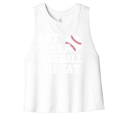 Awesome Baseball Lovers Meaningful Gift Eat Sleep Baseball Repeat Gift Women's Racerback Cropped Tank