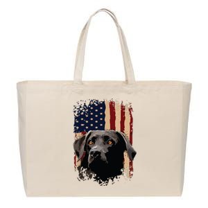 American Black Labrador USA Flag Lab Owner Cotton Canvas Jumbo Tote