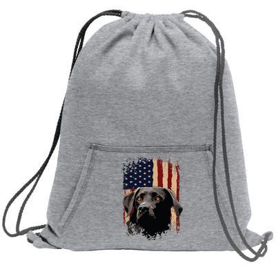 American Black Labrador USA Flag Lab Owner Sweatshirt Cinch Pack Bag