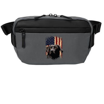 American Black Labrador USA Flag Lab Owner Crossbody Pack