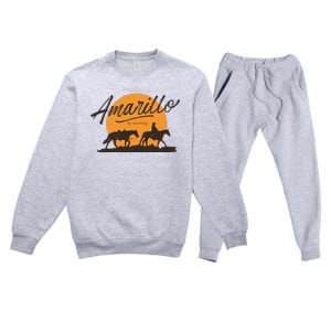 Amarillo By Morning Country Music Premium Crewneck Sweatsuit Set