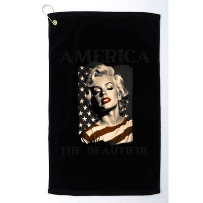 America Beautiful Marilyn My Sister Marilyn American Flag Gift Platinum Collection Golf Towel