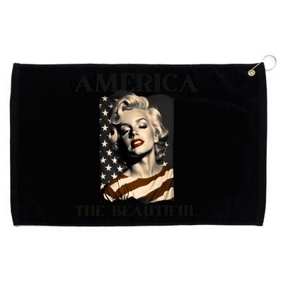 America Beautiful Marilyn My Sister Marilyn American Flag Gift Grommeted Golf Towel