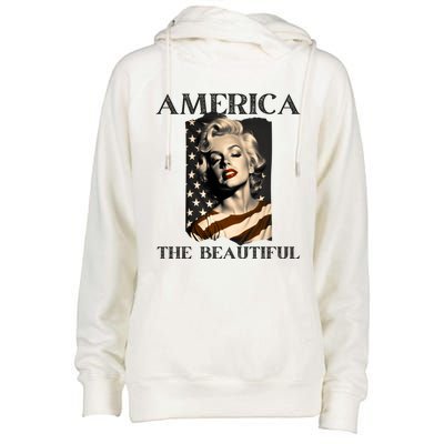 America Beautiful Marilyn My Sister Marilyn American Flag Gift Womens Funnel Neck Pullover Hood