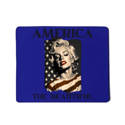 America Beautiful Marilyn My Sister Marilyn American Flag Gift Mousepad