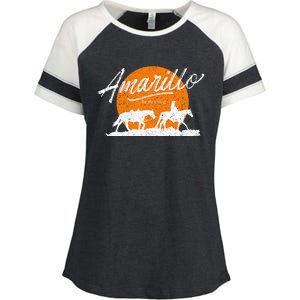 Amarillo By Morning Country Music Western Enza Ladies Jersey Colorblock Tee