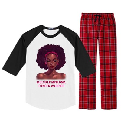 Afro Black Multiple Myeloma Cancer Warrior Gift Raglan Sleeve Pajama Set