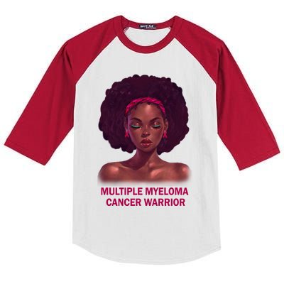 Afro Black Multiple Myeloma Cancer Warrior Gift Kids Colorblock Raglan Jersey