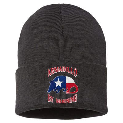 Armadillo By Morning Funny Armadillo Lovers Pun Texas Sustainable Knit Beanie