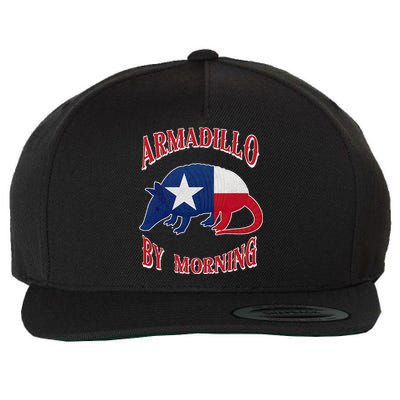 Armadillo By Morning Funny Armadillo Lovers Pun Texas Wool Snapback Cap