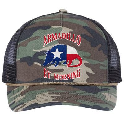 Armadillo By Morning Funny Armadillo Lovers Pun Texas Retro Rope Trucker Hat Cap