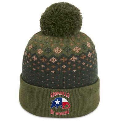 Armadillo By Morning Funny Armadillo Lovers Pun Texas The Baniff Cuffed Pom Beanie