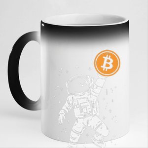 Astronaut Bitcoin Moon Funny Crypto Cryptocurrency 11oz Black Color Changing Mug