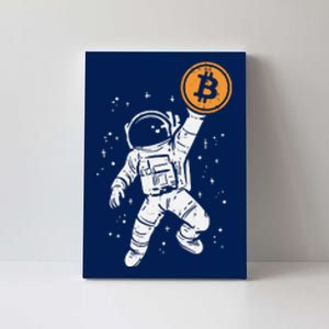 Astronaut Bitcoin Moon Funny Crypto Cryptocurrency Canvas