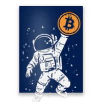 Astronaut Bitcoin Moon Funny Crypto Cryptocurrency Poster