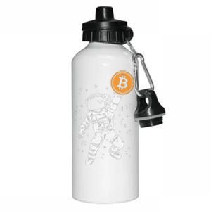 Astronaut Bitcoin Moon Funny Crypto Cryptocurrency Aluminum Water Bottle