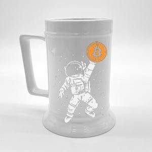 Astronaut Bitcoin Moon Funny Crypto Cryptocurrency Beer Stein