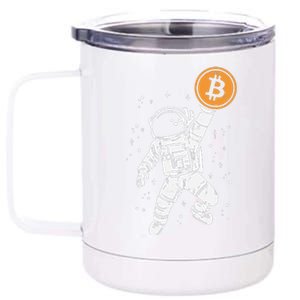 Astronaut Bitcoin Moon Funny Crypto Cryptocurrency 12 oz Stainless Steel Tumbler Cup