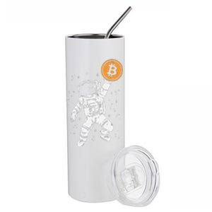 Astronaut Bitcoin Moon Funny Crypto Cryptocurrency Stainless Steel Tumbler