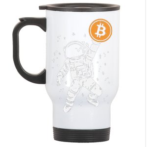 Astronaut Bitcoin Moon Funny Crypto Cryptocurrency Stainless Steel Travel Mug