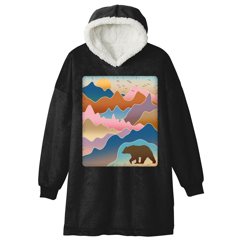 Abstract Bear Mountain Wilderness Hooded Wearable Blanket
