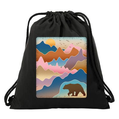 Abstract Bear Mountain Wilderness Drawstring Bag