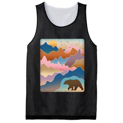 Abstract Bear Mountain Wilderness Mesh Reversible Basketball Jersey Tank