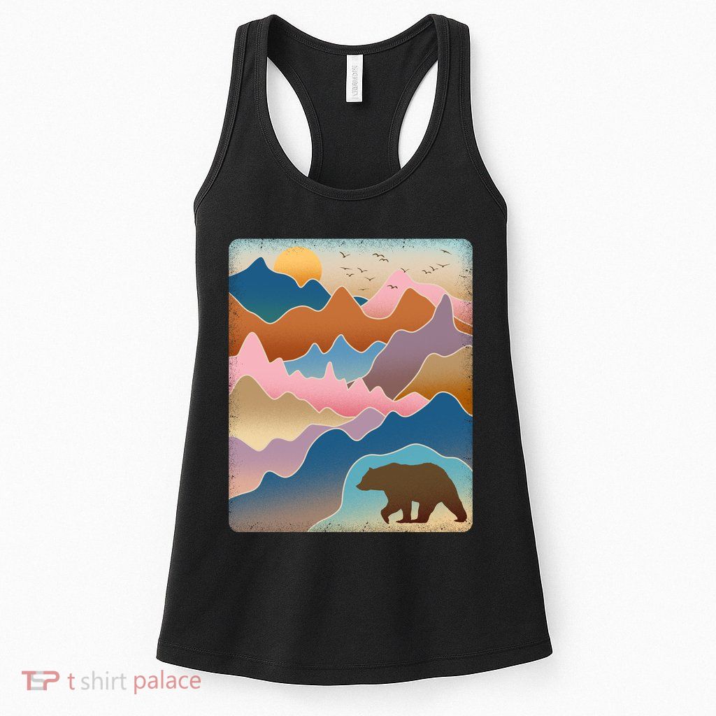 Abstract Bear Mountain Wilderness Womens Tank Top