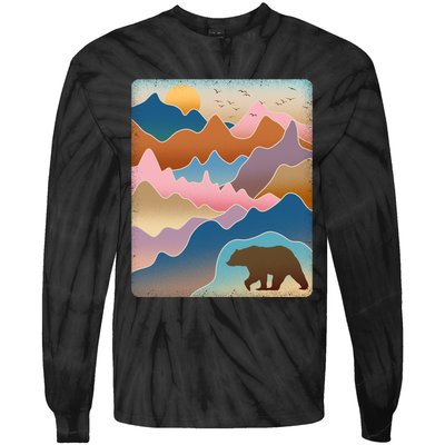 Abstract Bear Mountain Wilderness Tie-Dye Long Sleeve Shirt
