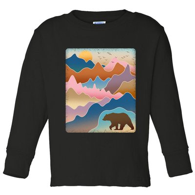 Abstract Bear Mountain Wilderness Toddler Long Sleeve Shirt
