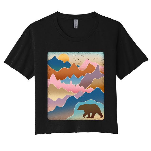 Abstract Bear Mountain Wilderness Crop Top