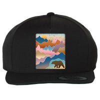 Abstract Bear Mountain Wilderness Wool Snapback Cap
