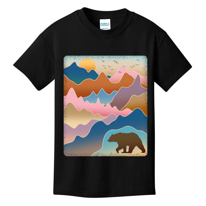Abstract Bear Mountain Wilderness Kids T-Shirt