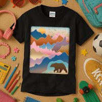 Abstract Bear Mountain Wilderness Kids T-Shirt