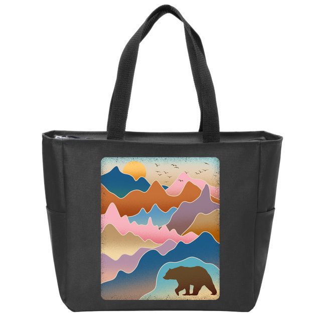 Abstract Bear Mountain Wilderness Zip Tote Bag